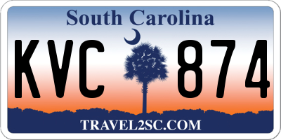 SC license plate KVC874