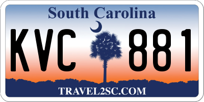 SC license plate KVC881