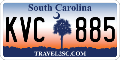 SC license plate KVC885
