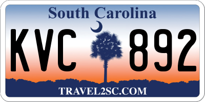 SC license plate KVC892