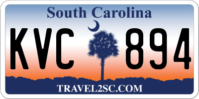SC license plate KVC894