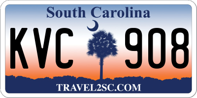 SC license plate KVC908