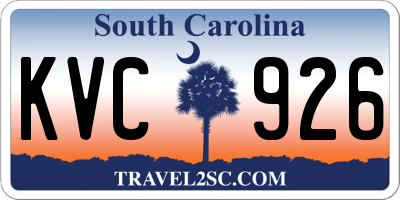 SC license plate KVC926