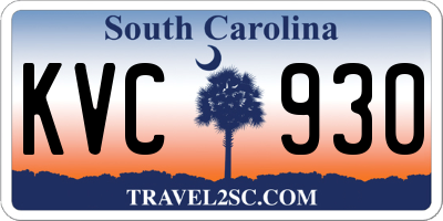 SC license plate KVC930