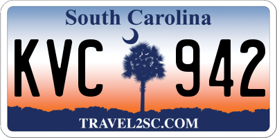 SC license plate KVC942