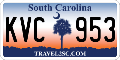 SC license plate KVC953