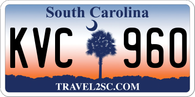 SC license plate KVC960