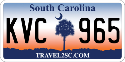 SC license plate KVC965