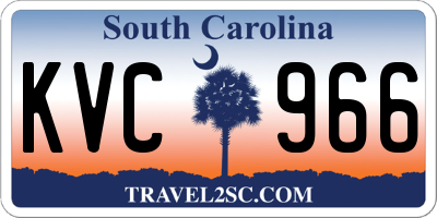 SC license plate KVC966