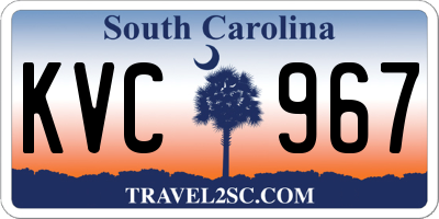 SC license plate KVC967