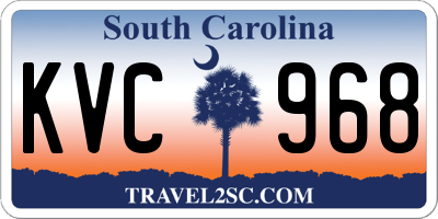 SC license plate KVC968