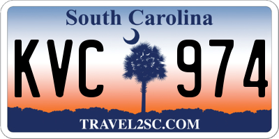 SC license plate KVC974