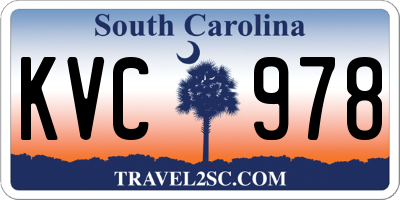 SC license plate KVC978