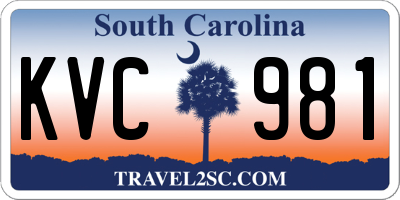 SC license plate KVC981