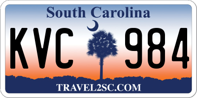 SC license plate KVC984