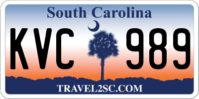 SC license plate KVC989