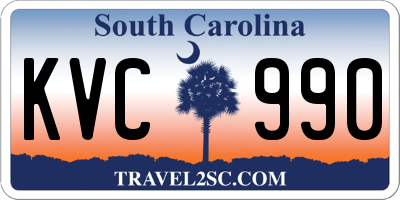 SC license plate KVC990