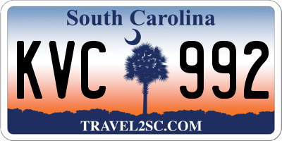 SC license plate KVC992
