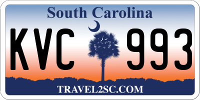 SC license plate KVC993