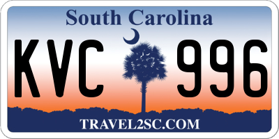 SC license plate KVC996