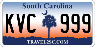 SC license plate KVC999