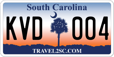 SC license plate KVD004