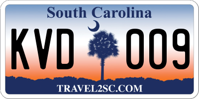 SC license plate KVD009