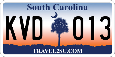 SC license plate KVD013