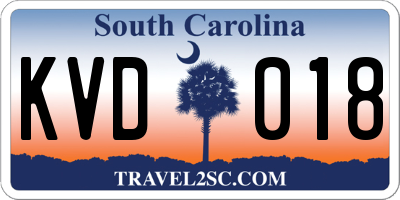 SC license plate KVD018
