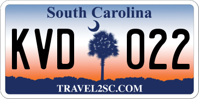 SC license plate KVD022