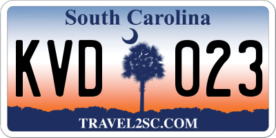 SC license plate KVD023