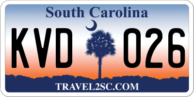 SC license plate KVD026