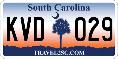 SC license plate KVD029