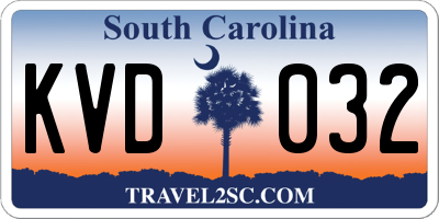 SC license plate KVD032