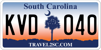 SC license plate KVD040