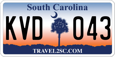 SC license plate KVD043