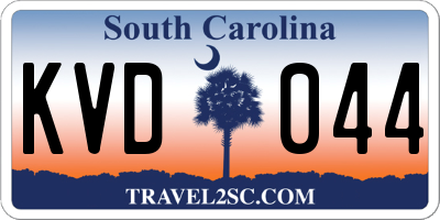 SC license plate KVD044