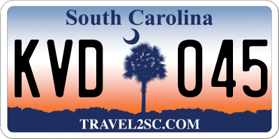 SC license plate KVD045