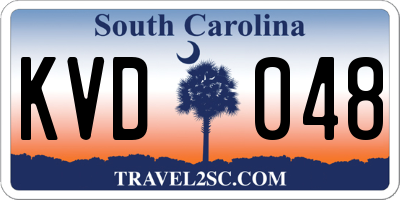 SC license plate KVD048
