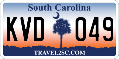 SC license plate KVD049