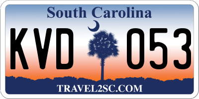 SC license plate KVD053