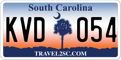 SC license plate KVD054