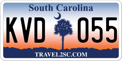 SC license plate KVD055