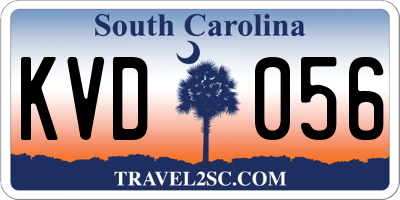 SC license plate KVD056