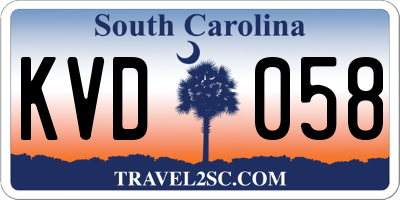 SC license plate KVD058