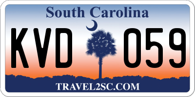 SC license plate KVD059