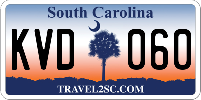 SC license plate KVD060