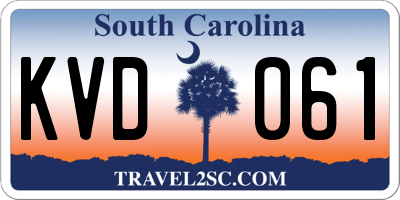 SC license plate KVD061