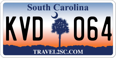 SC license plate KVD064