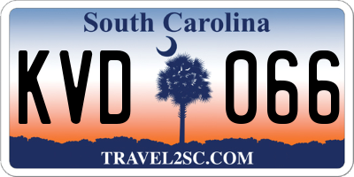 SC license plate KVD066